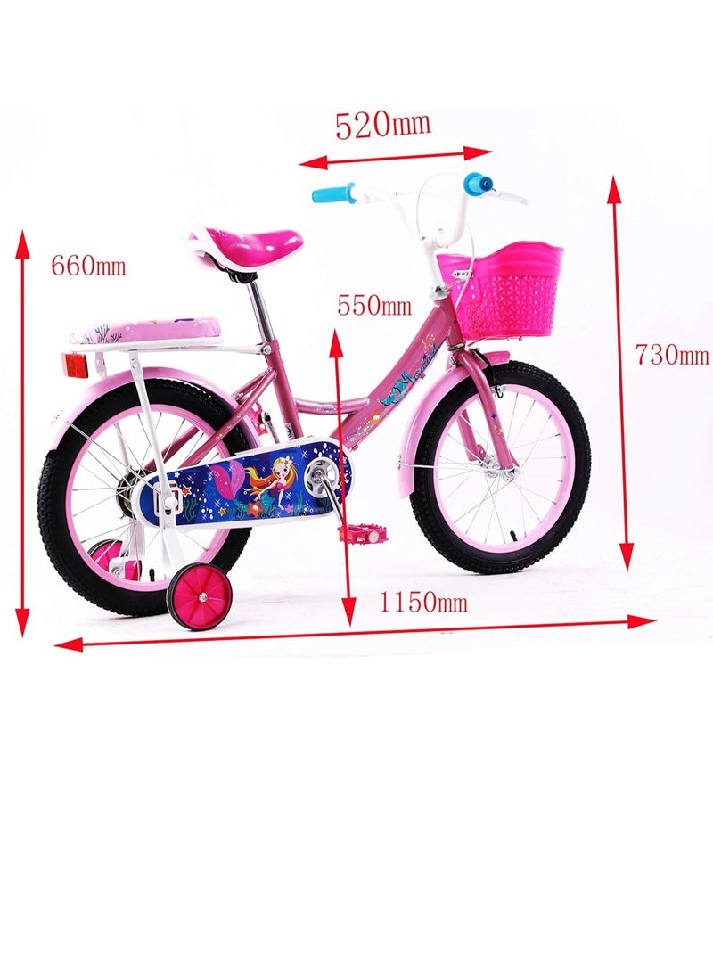Elgo Mermaid Kids Road Bike 16 Inch w/ Training Wheels - Purple