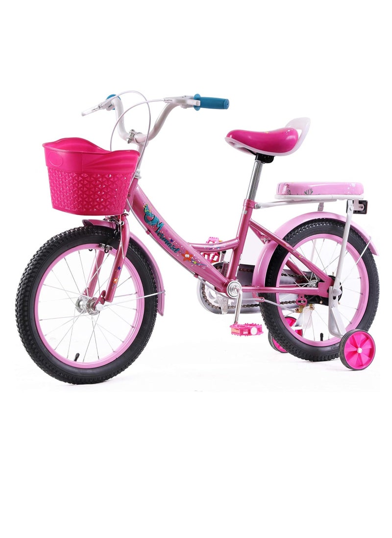 Elgo Mermaid Kids Road Bike 16 Inch w/ Training Wheels - Light Pink
