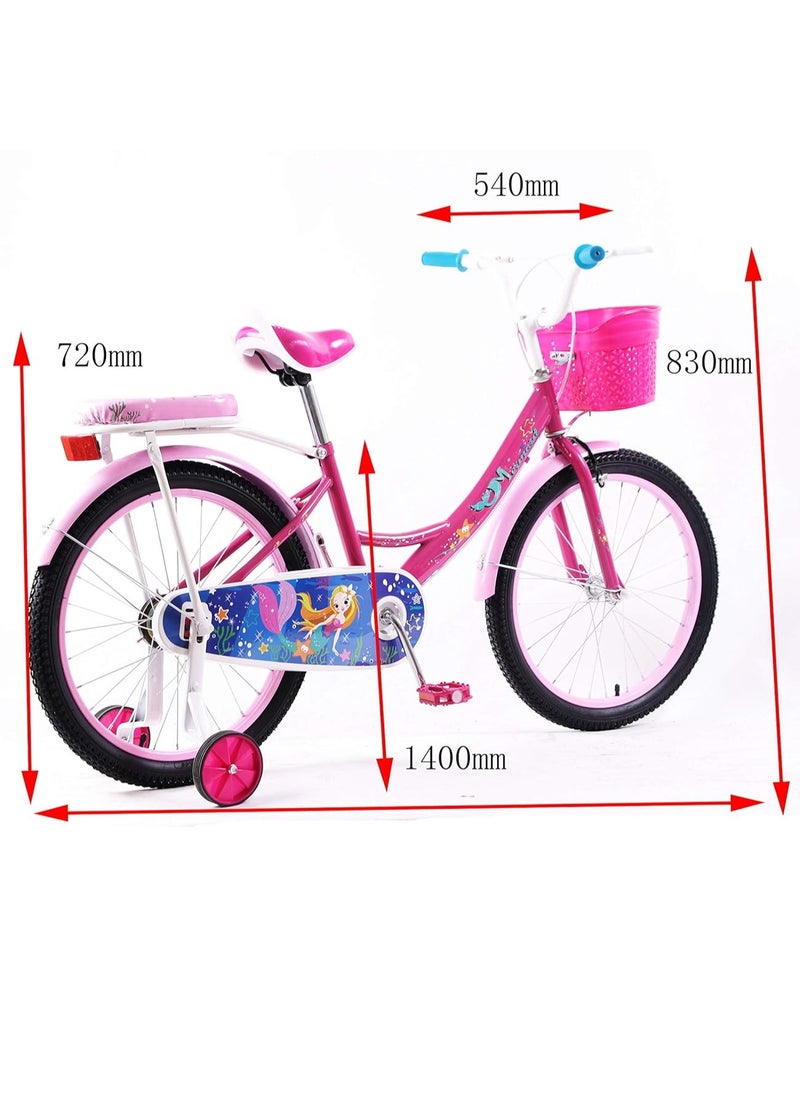 Elgo Mermaid Kids Road Bike 16 Inch w/ Training Wheels - Light Pink
