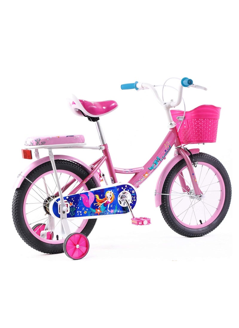Elgo Mermaid Kids Road Bike 16 Inch w/ Training Wheels - Light Pink