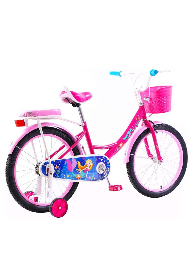 Elgo Mermaid Kids Road Bike 20 Inch w/ Training Wheels - Dark Pink