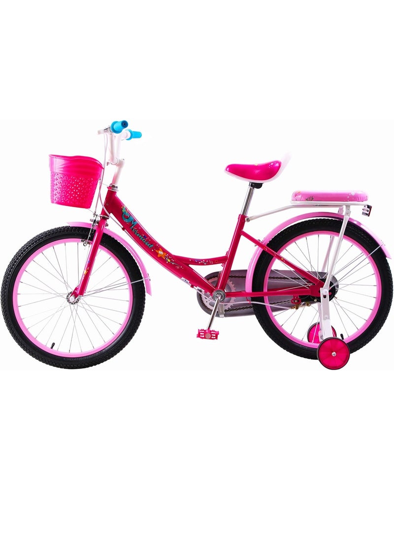 Elgo Mermaid Kids Road Bike 20 Inch w/ Training Wheels - Dark Pink