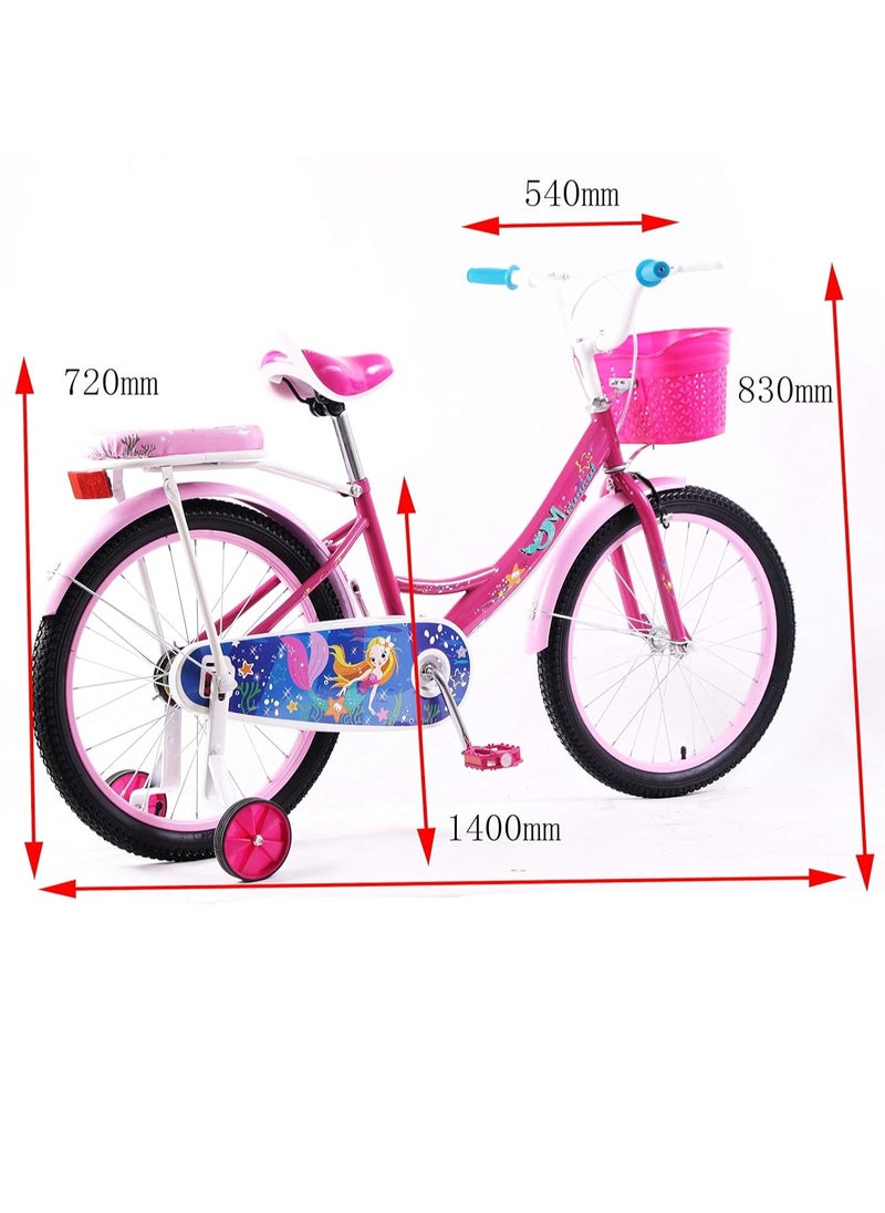 Elgo Mermaid Kids Road Bike 20 Inch w/ Training Wheels - Light Pink