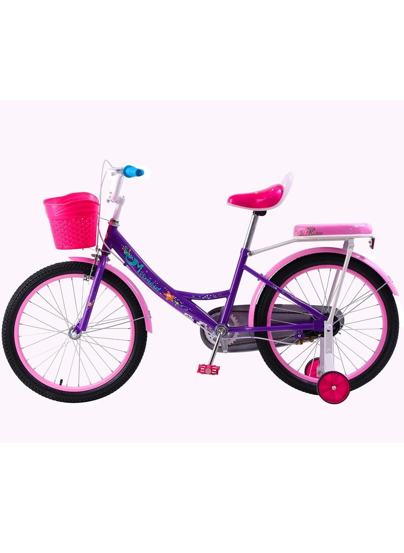 Elgo Mermaid Kids Road Bike 20 Inch w/ Training Wheels - Purple