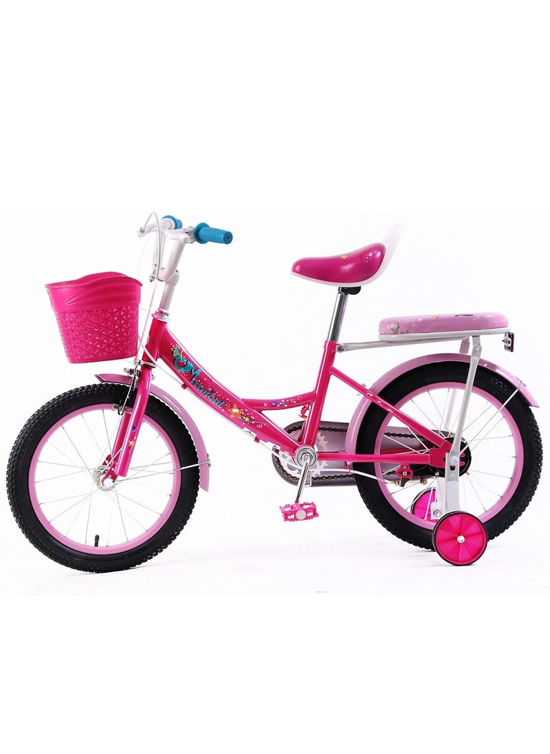 Elgo Mermaid Kids Road Bike 16 Inch w/ Training Wheels - Dark Pink