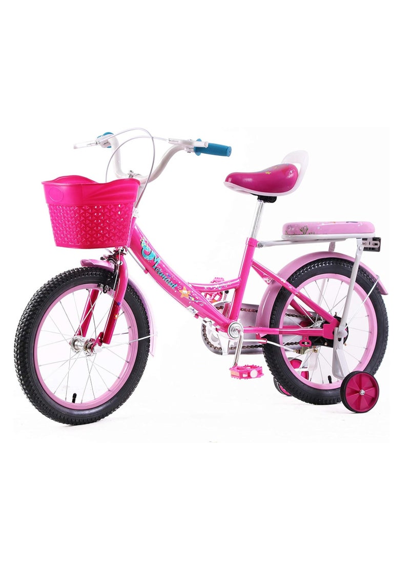 Elgo Mermaid Kids Road Bike 16 Inch w/ Training Wheels - Dark Pink