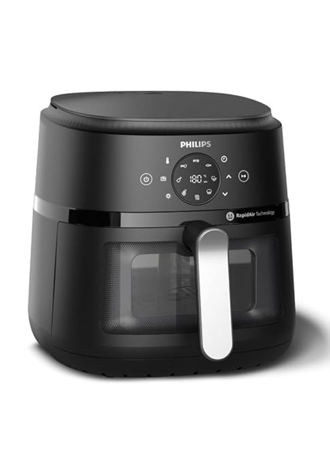 PHILIPS Air Fryer NA231/00 with touch panel, uses up to 90% less fat, 1700W, 6.2 Liter, with Rapid Air Technology (Black),Cooking window, Extra Large 6.2 L 1700 W ‎NA231/00 black