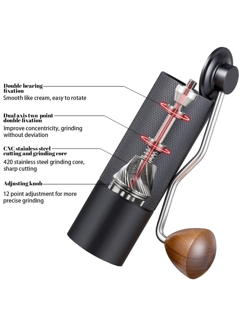 Manual Coffee Grinder,Hand Coffee Grinder with 7 Stainless Steel Conical Burr for Drip Coffee, Capacity 25g ,French Press,Pour Over,Turkish Brew,especially for Espresso Commercial Coffee Maker