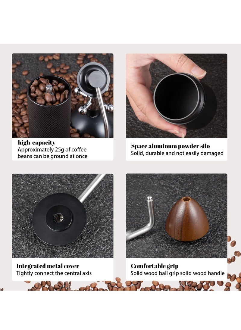 Manual Coffee Grinder,Hand Coffee Grinder with 7 Stainless Steel Conical Burr for Drip Coffee, Capacity 25g ,French Press,Pour Over,Turkish Brew,especially for Espresso Commercial Coffee Maker