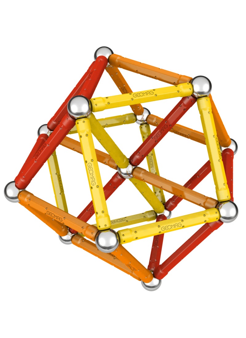 Geomag Glow Color 64pcs Magnetic Building Construction Toys, Building Set, STEM & Educational Magnet Toys, Made in Switzerland, 100% Recycled Plastic, Open Ended Toys, Construction Toys, 3yr+