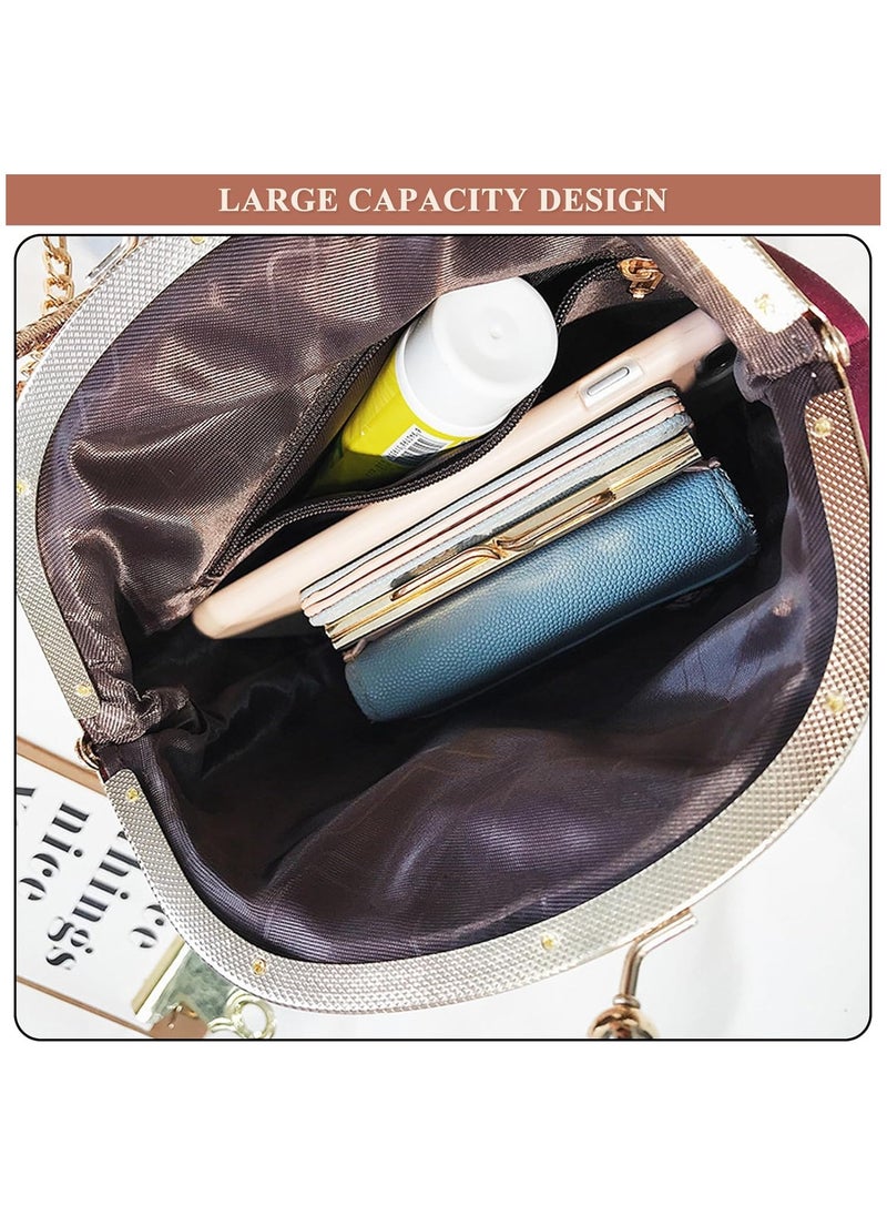 Women's Elegant Evening Clutch Handbag Velvet Purse Crossbody Vintage Satchel Shoulder Bag for Prom Party WeddingA