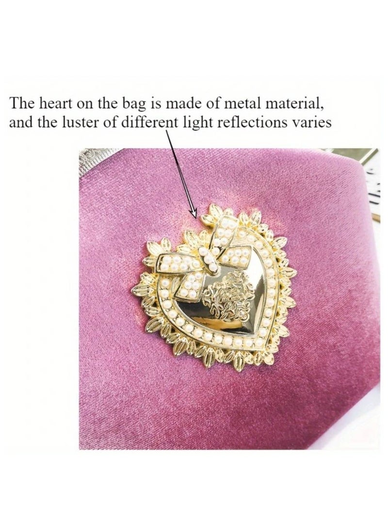 Women's Elegant Evening Clutch Handbag Velvet Purse Crossbody Vintage Satchel Shoulder Bag for Prom Party Wedding