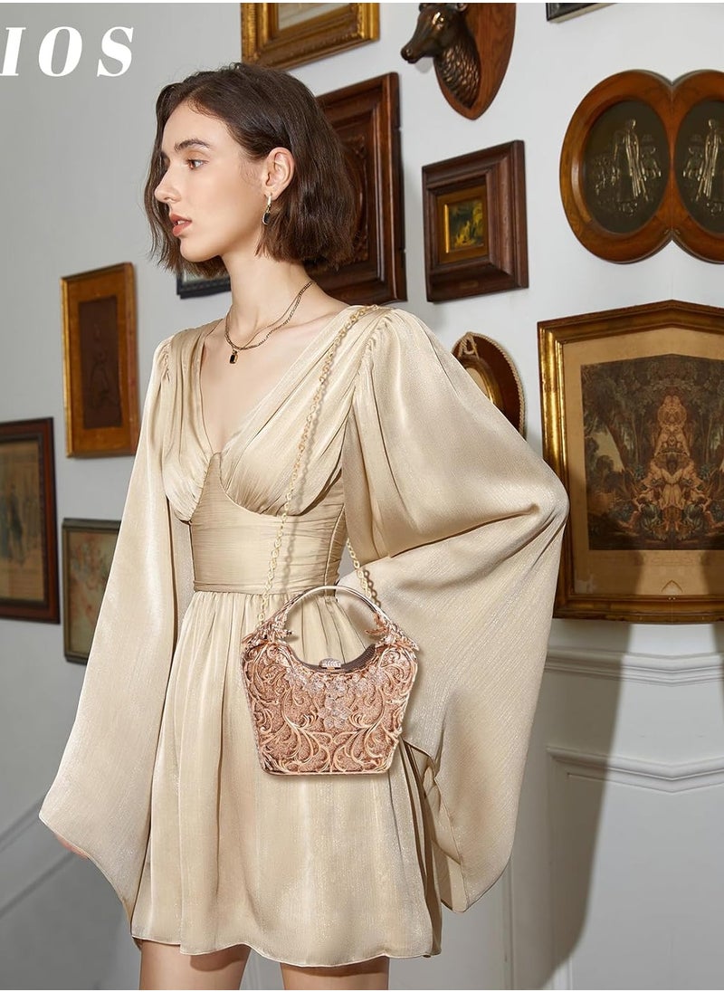 Women's Rhinestone Clutch Diamond Evening Bag Glitter Crystal Handbag Elegant Sequin Shoulder Bag Shiny Crossbody Bag Small Bag for Cocktail Party Birthday Evening Party