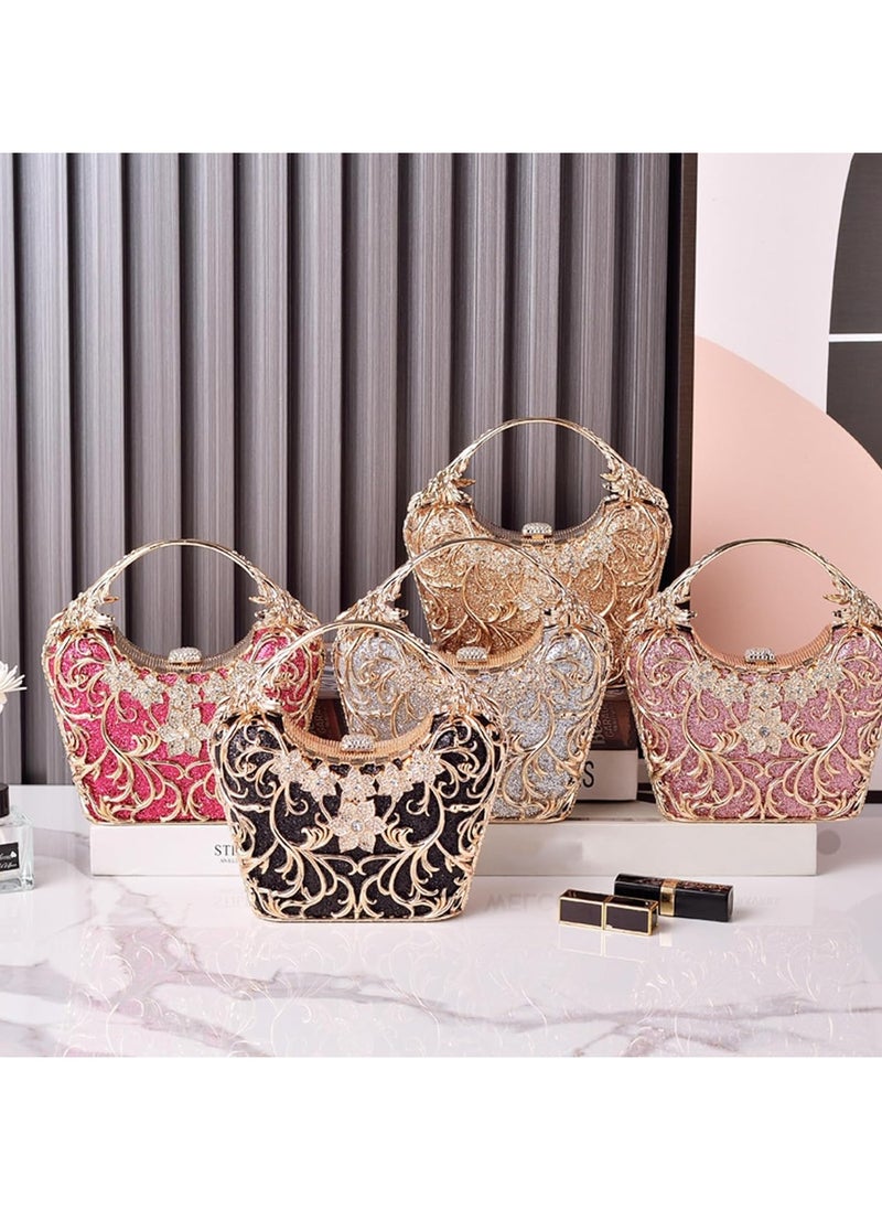 Women's Rhinestone Clutch Diamond Evening Bag Glitter Crystal Handbag Elegant Sequin Shoulder Bag Shiny Crossbody Bag Small Bag for Cocktail Party Birthday Evening Party