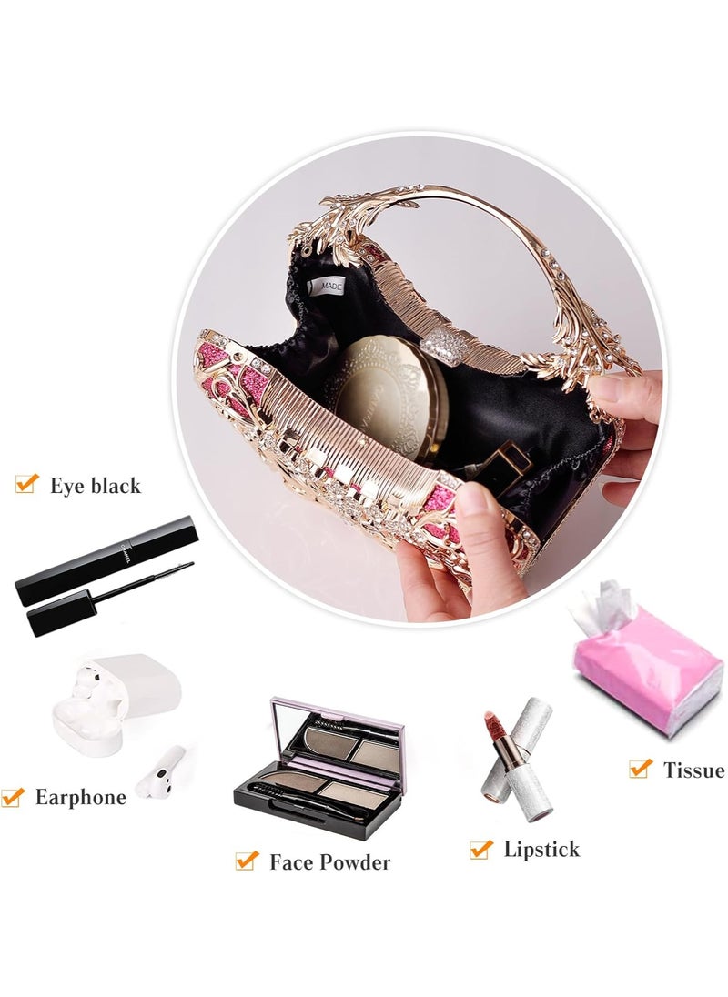 Women's Rhinestone Clutch Diamond Evening Bag Glitter Crystal Handbag Elegant Sequin Shoulder Bag Shiny Crossbody Bag Small Bag for Cocktail Party Birthday Evening Party