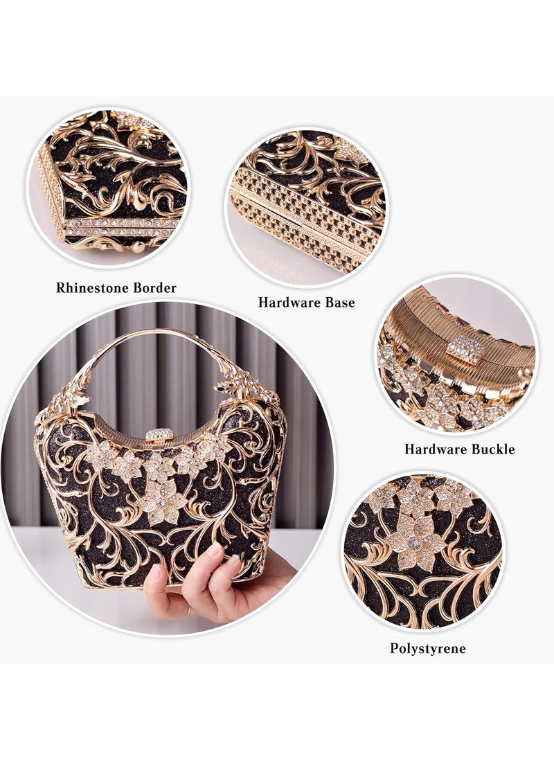 Women's Rhinestone Clutch Diamond Evening Bag Glitter Crystal Handbag Elegant Sequin Shoulder Bag Shiny Crossbody Bag Small Bag for Cocktail Party Birthday Evening Party