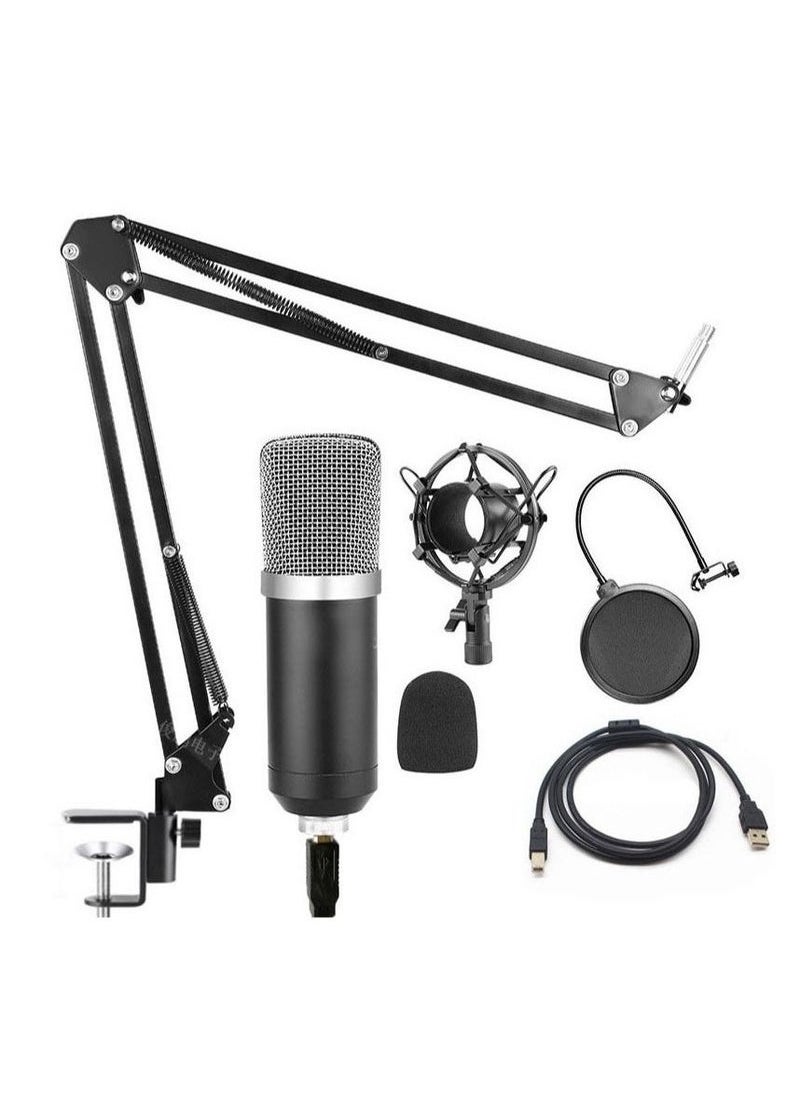 USB Condenser Microphone Kit for PC & Laptop – 192kHz/24Bit Professional Cardioid Mic with Adjustable Scissor Arm, Shock Mount & Pop Filter – Ideal for YouTube, Gaming, Podcasts, Streaming, Voiceover & Karaoke Recording