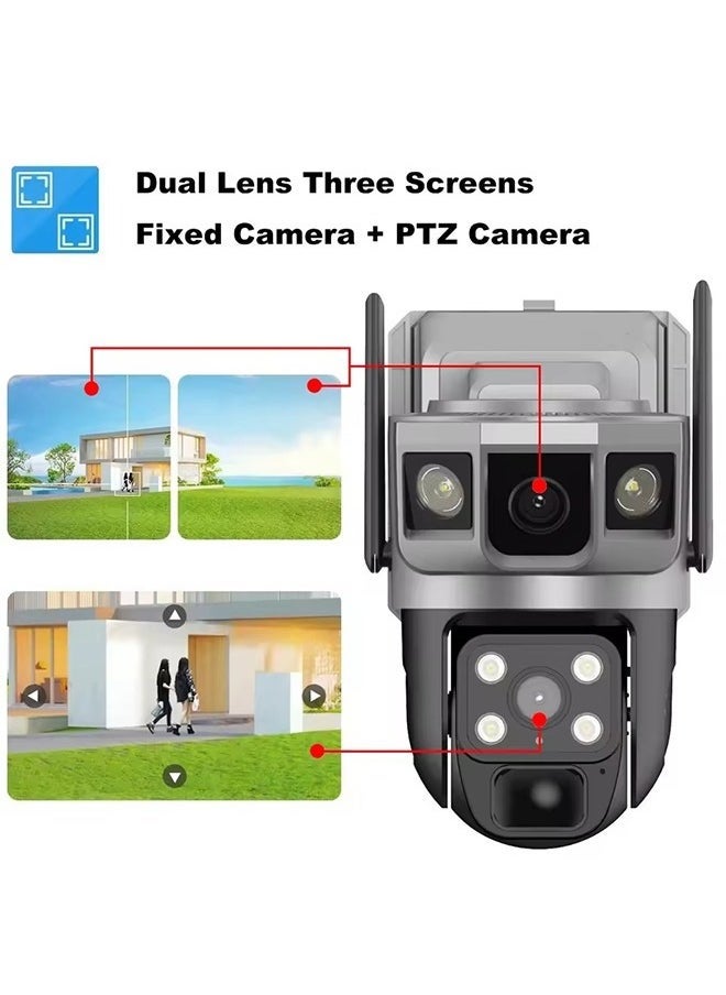 Solar Powered 4G Surveillance Camera | HD Battery Dual Lens Outdoor Smart Home Security Camera | Auto Tracking, 2-Way Audio, Night Vision, PIR Motion Detection | Wireless Security Camera for Home & Business