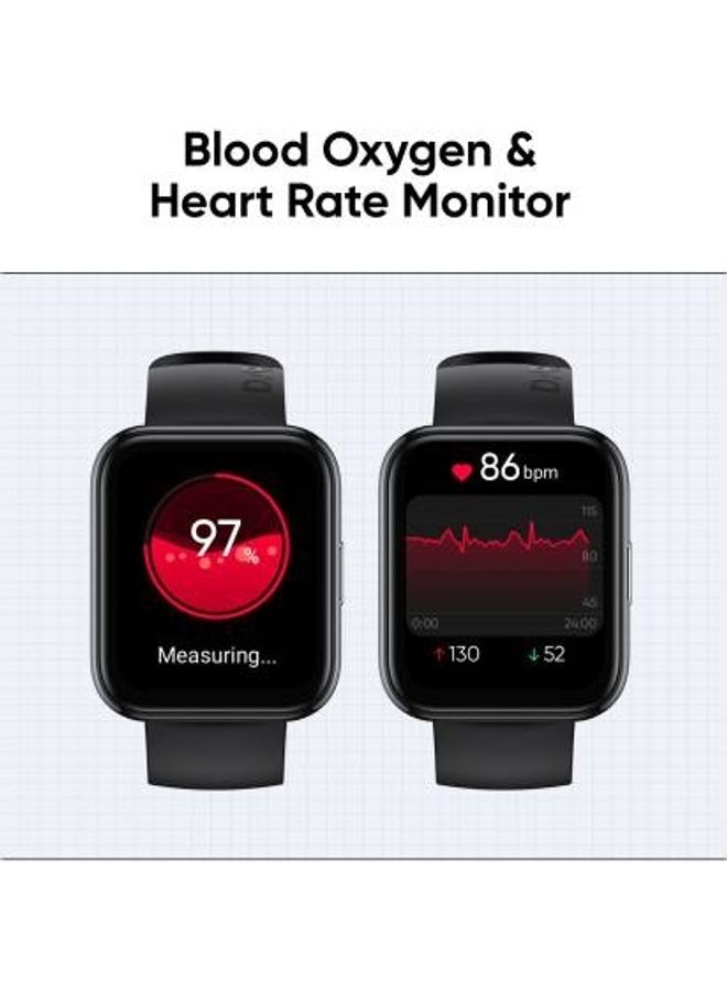 Waterproof Big Display Long Battery Life Pro Sports GPS Full Touch Screen Stylish Unisex Smartwach Black