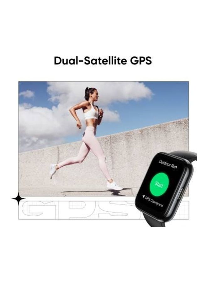Waterproof Big Display Long Battery Life Pro Sports GPS Full Touch Screen Stylish Unisex Smartwach Black