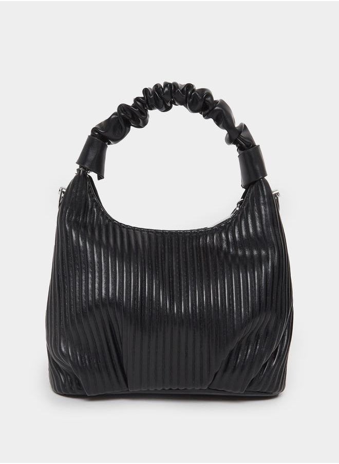 Textured Mini Handbag with Detachable Strap
