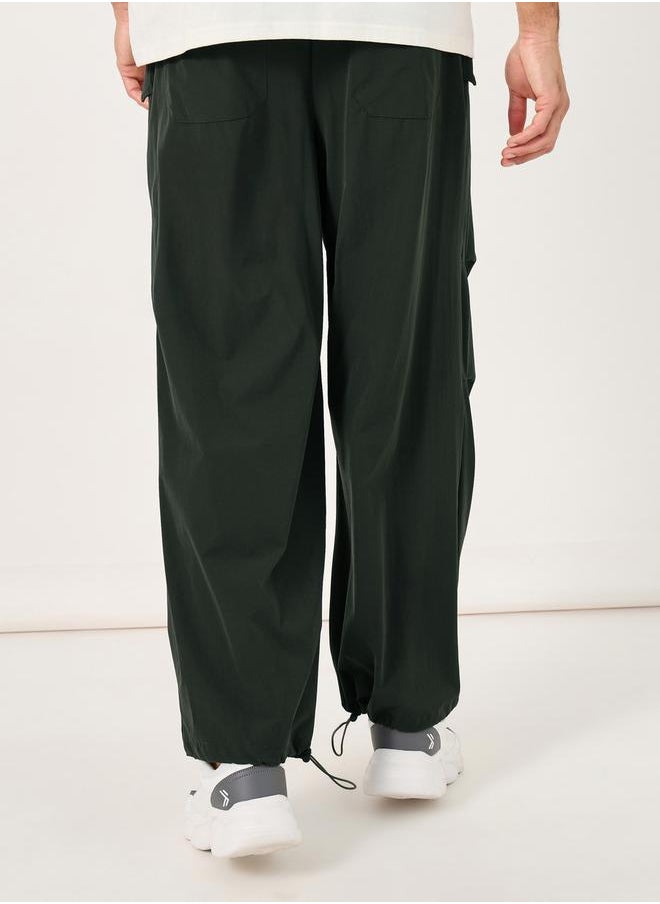 Parachute Oversized Joggers with Knee Pintuck Detail