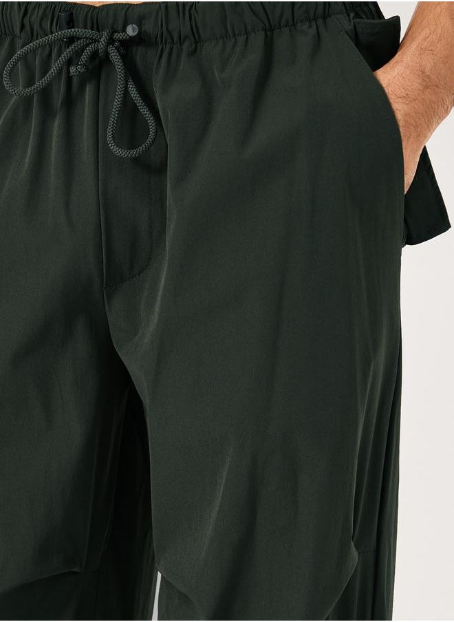 Parachute Oversized Joggers with Knee Pintuck Detail