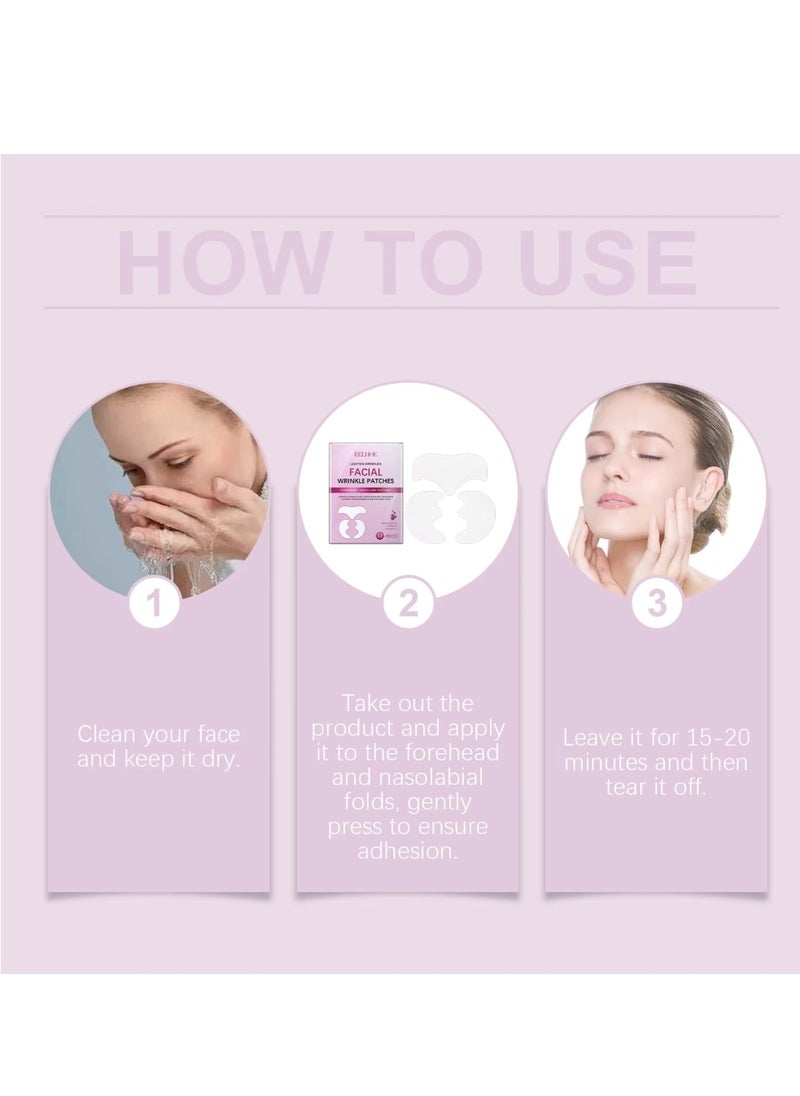 12 Pieces Face Smoothing Patches Reusable Anti Wrinkle Pads for Face Smoothing and Reducing Wrinkles Lines around Forehead Eyes & Mouth for Women
