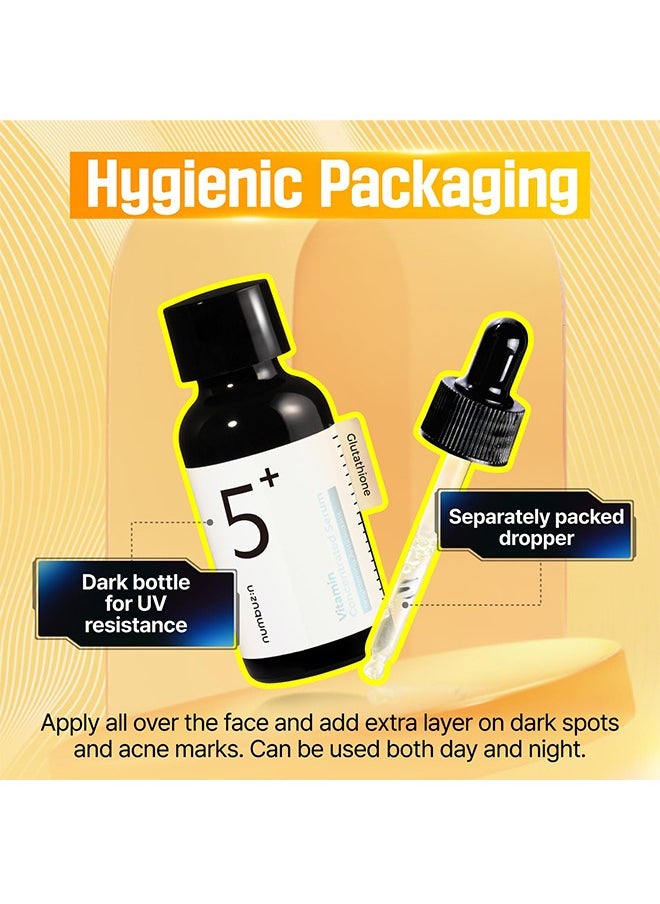 Numbuzin No.5 Vitamin Concentrated Serum ，Glutathione & Vitamin Serum, Dark Spot, Korean Skincare -30ml
