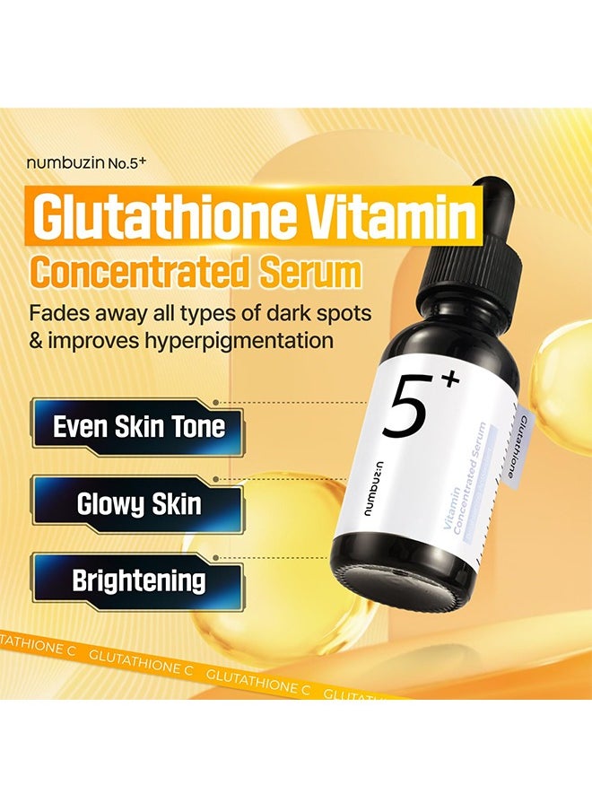 Numbuzin No.5 Vitamin Concentrated Serum ，Glutathione & Vitamin Serum, Dark Spot, Korean Skincare -30ml