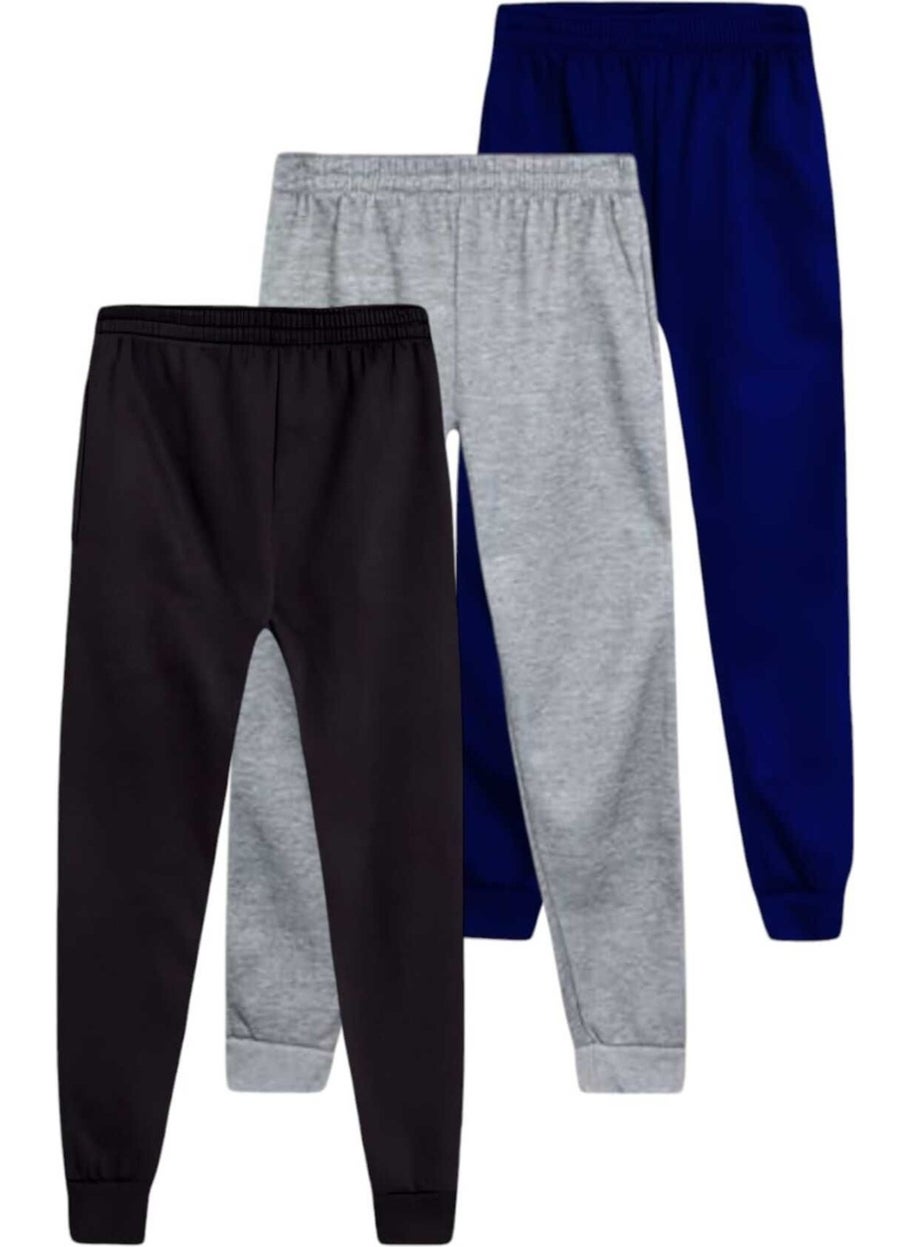 Kids Elastic Waist Jogger Tracksuit Bottoms 3 Piece Set