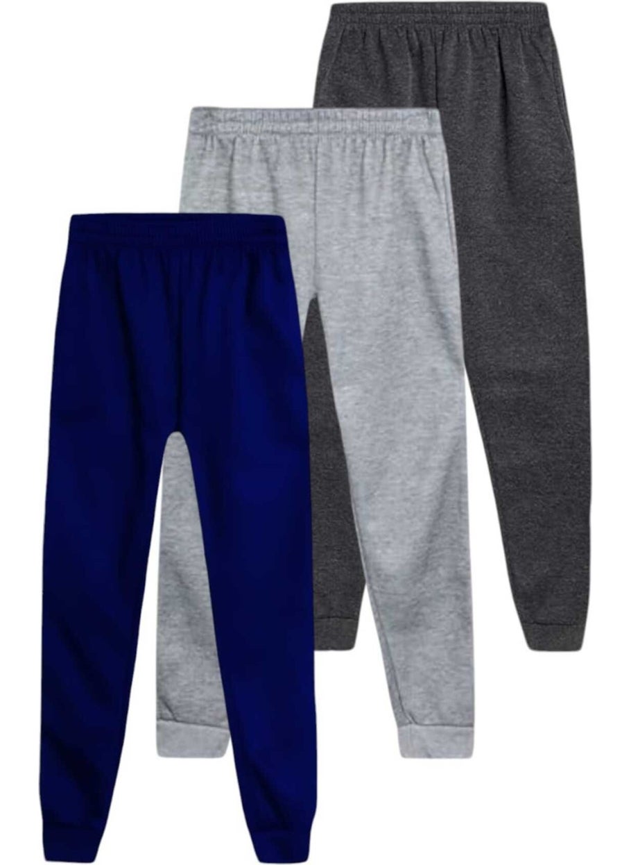 Kids Elastic Waist Jogger Tracksuit Bottoms 3 Piece Set