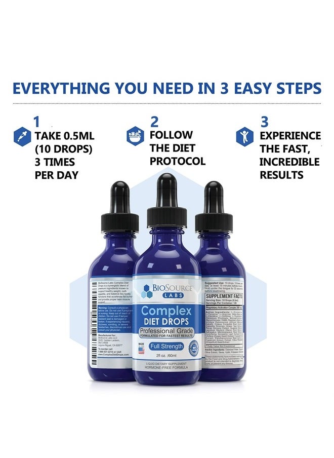 Complex Diet Drops – Best Natural Weight Management Drops for Men and Women (2 x 2-Ounce Bottle)