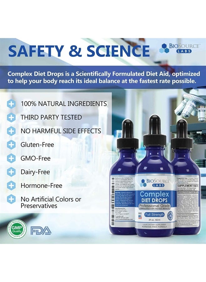 Complex Diet Drops – Best Natural Weight Management Drops for Men and Women (2 x 2-Ounce Bottle)