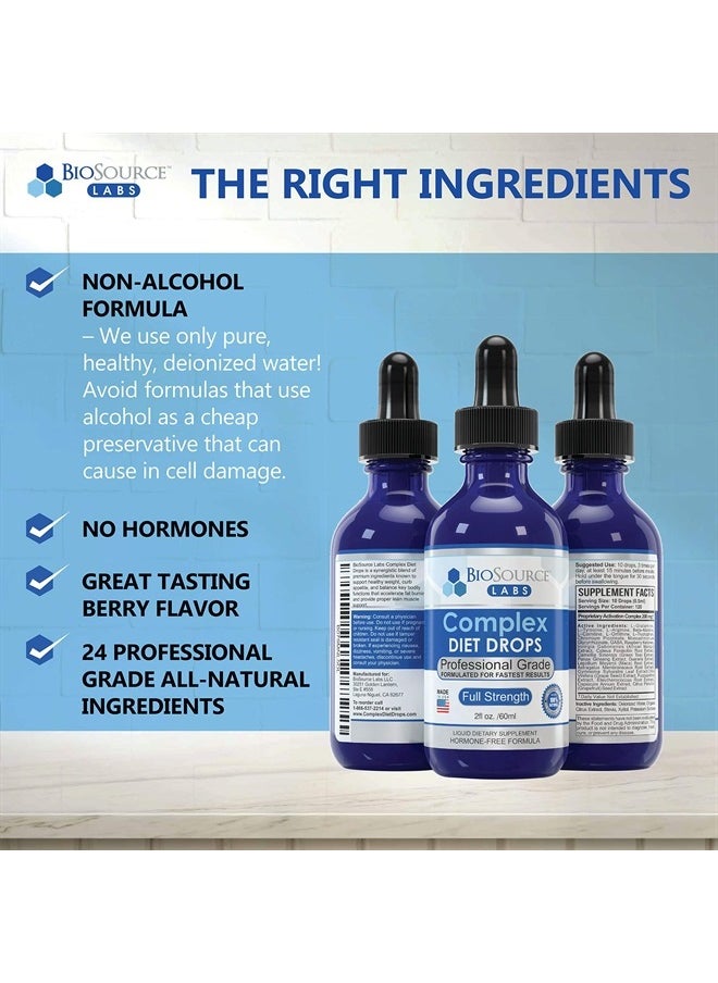Complex Diet Drops – Best Natural Weight Management Drops for Men and Women (2 x 2-Ounce Bottle)