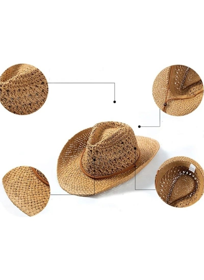 Women's Handmade Organic Straw Cowboy Hat