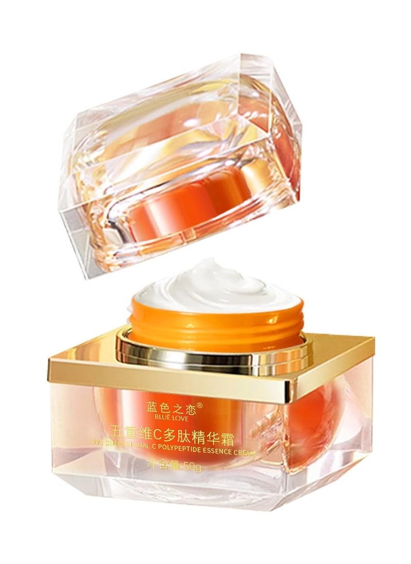 BLUE LOVE Vitamin C Face Cream - Hydrating for Women, Nourishing Essence for Radiant Skin, Facial Moisturizer for Daily Use, Enriched with Five Essential Vitamins, 8.8oz