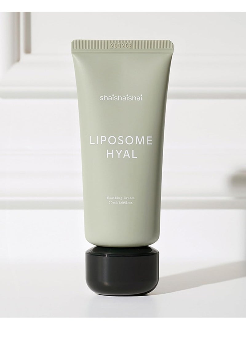 LIPOSOME HYAL Cica Deep Hydration & Moisture Care Face Cream, Lightweight Formula for Instant Cooling & Soothing Relief, Non-Greasy Formula for Dry & Redness-Prone Skin, 1.69 fl oz