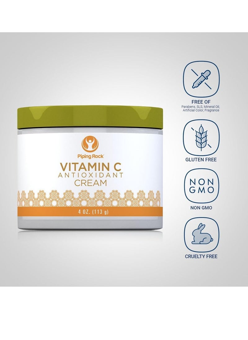 Piping Rock Vitamin C Cream | 4oz | Dark Spot Masker for Face, Skin & Eyes | Free of Parabens, SLS & Fragrances