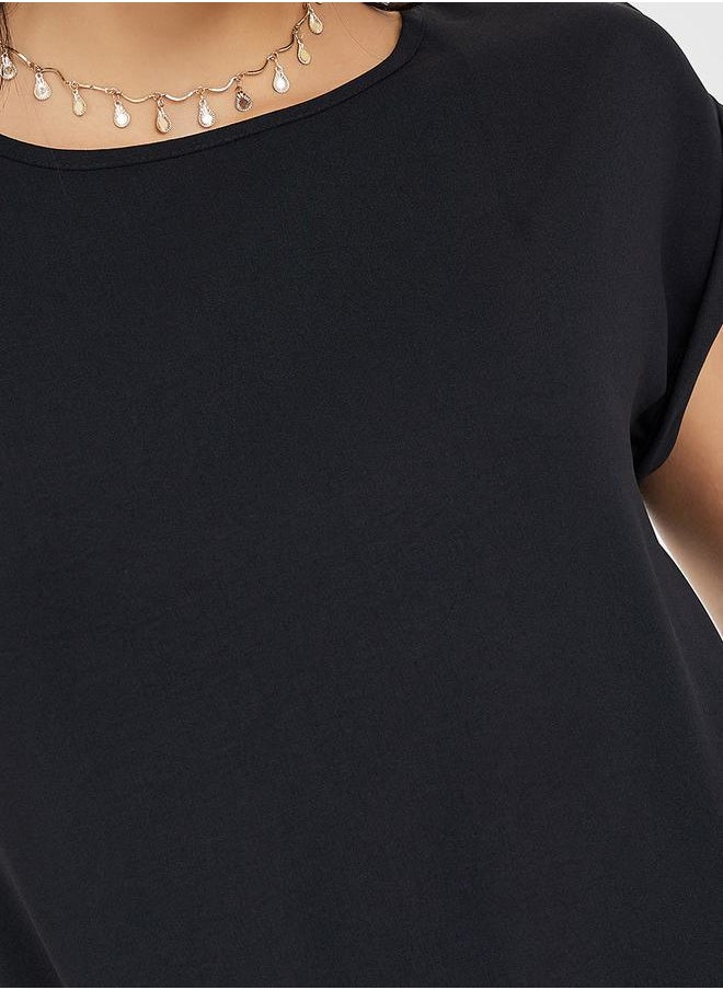 Cap Sleeves Top & Wide Leg Trousers Under Abaya Set