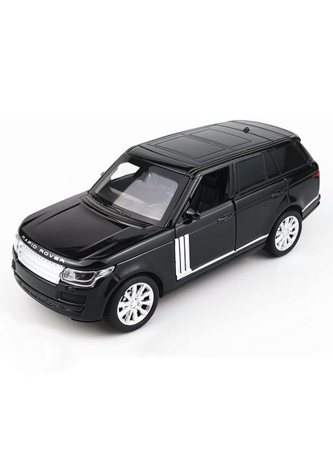 Ixora Alloy Metal Pull Back Diecast Car Scale Model Metal Pullback Toy Car with Openable Doors & Light, Music for Gift,Party Decorations Toy (1/32 Range Rover Sport - Black)