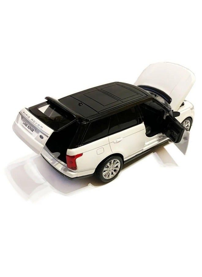 Ixora Alloy Metal Pull Back Diecast Car Scale Model Metal Pullback Toy Car with Openable Doors & Light, Music for Gift,Party Decorations Toy (1/32 Range Rover Sport - Black)