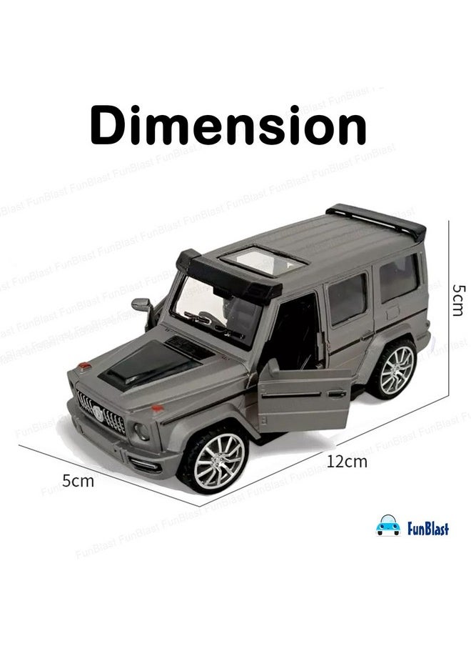 FunBlast Die Cast Car for Kids - Realistic Metal Car Toy, Toys Car for Boys, Birthday Gift for Boys, Pull Back Car with Open Close Door, Toy Car (Grey)