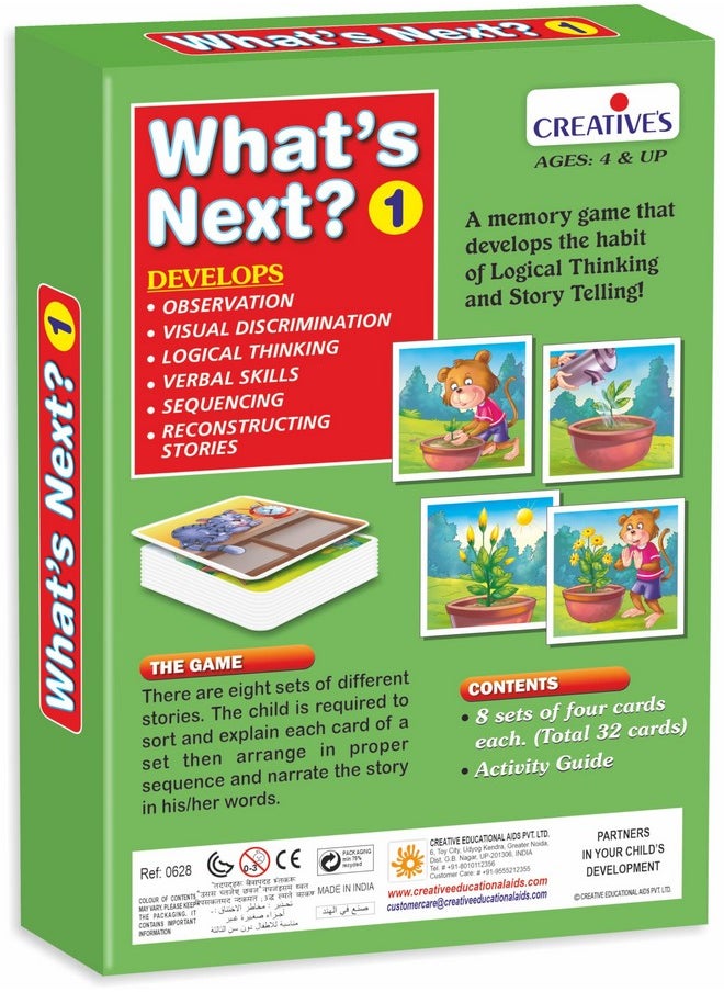 Creative's What's Next -1| A Memory Game to Develop Logical Thinking & Story Telling | Sequence Cards| Pre-School Games | Learning & Educational | What's Next Series for Ages 4 & Up