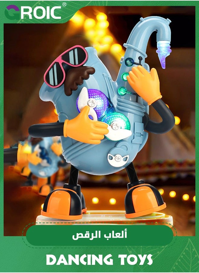 Dancing Toy Musical Toy, Electric Mr. Rock Saxophone Dancing Toy, Sensory Toys with Music and LED Light, Real Saxophone Blowable Play Saxophone Musical Instrument, Baby Toddler Interactive Toys