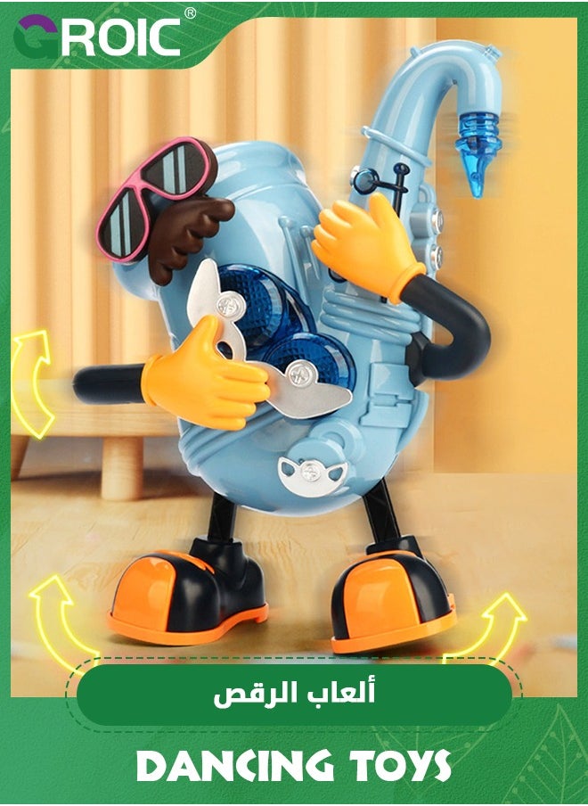 Dancing Toy Musical Toy, Electric Mr. Rock Saxophone Dancing Toy, Sensory Toys with Music and LED Light, Real Saxophone Blowable Play Saxophone Musical Instrument, Baby Toddler Interactive Toys