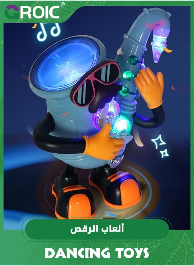 Dancing Toy Musical Toy, Electric Mr. Rock Saxophone Dancing Toy, Sensory Toys with Music and LED Light, Real Saxophone Blowable Play Saxophone Musical Instrument, Baby Toddler Interactive Toys