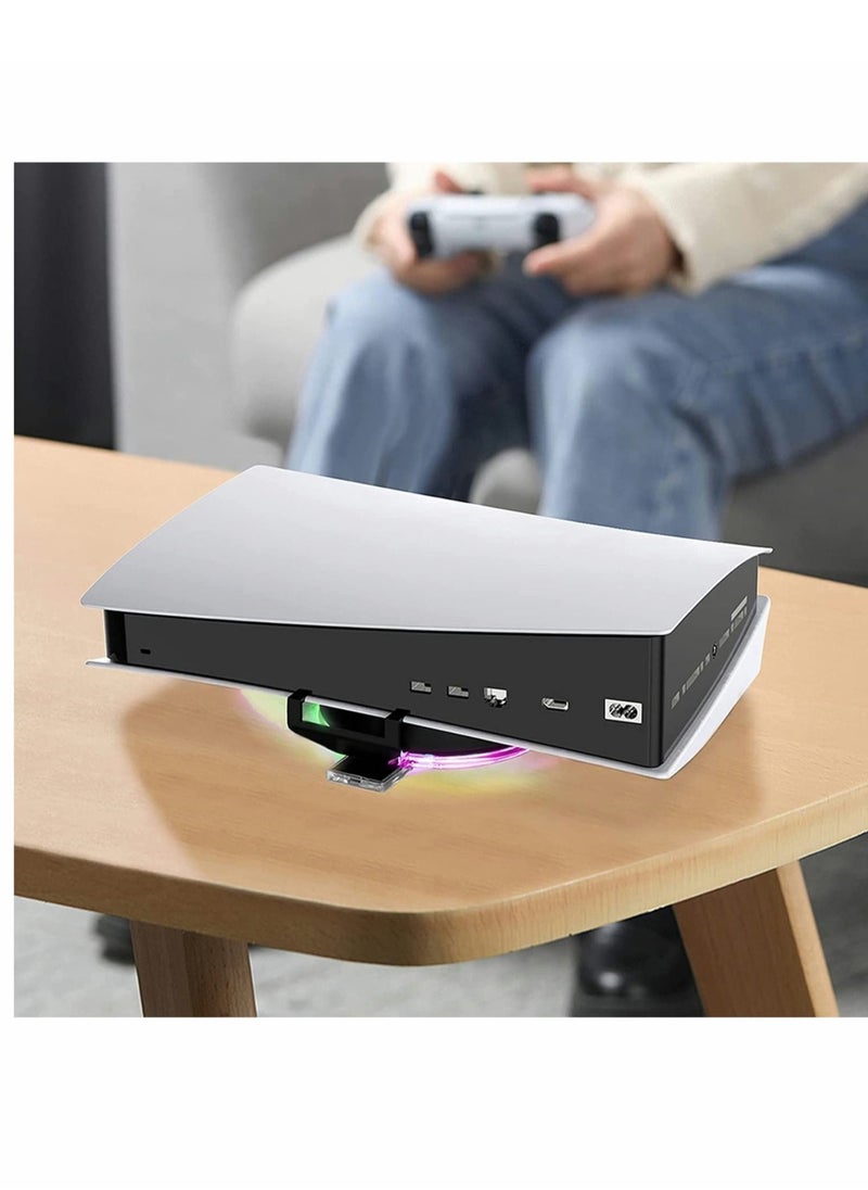 Adjustable Console RGB Base Stand for PS5 Accessories for PS5 RGB LED Console Stand for PS5 Upgraded PS5 Host Dock Shining Base with RGB Indicator Shining Base with RGB Indicator
