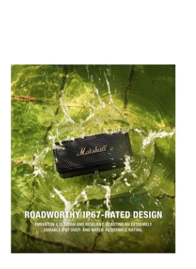 Emberton II Portable Bluetooth Speaker - Black and Brass