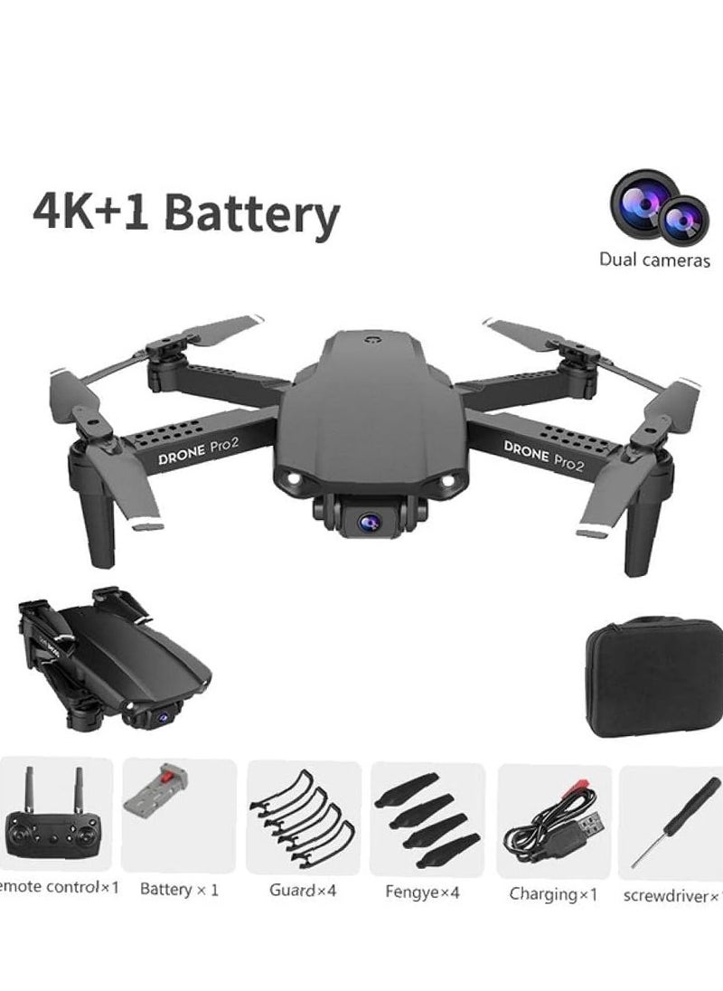 Mini E99 Foldable Drone with 4K Dual HD Camera WiFi FPV Live Video Remote Control Quadcopter Featuring Altitude Hold One-Key Return and Headless Mode Compact and Easy-to-Fly Drone for Beginners and Adults Ideal for Aerial Photography in Black